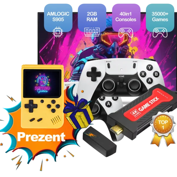 Retro konsola do gier + prezent